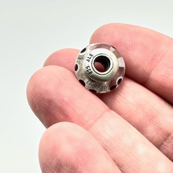 Pandora Polka Dot Murano Glass Charm 925 ALE Sterling Silver - Picture 4 of 4